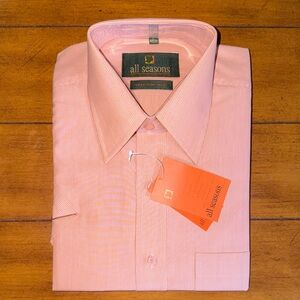 All Seasons Men's Pink Micro-Stripe Dress Shirt